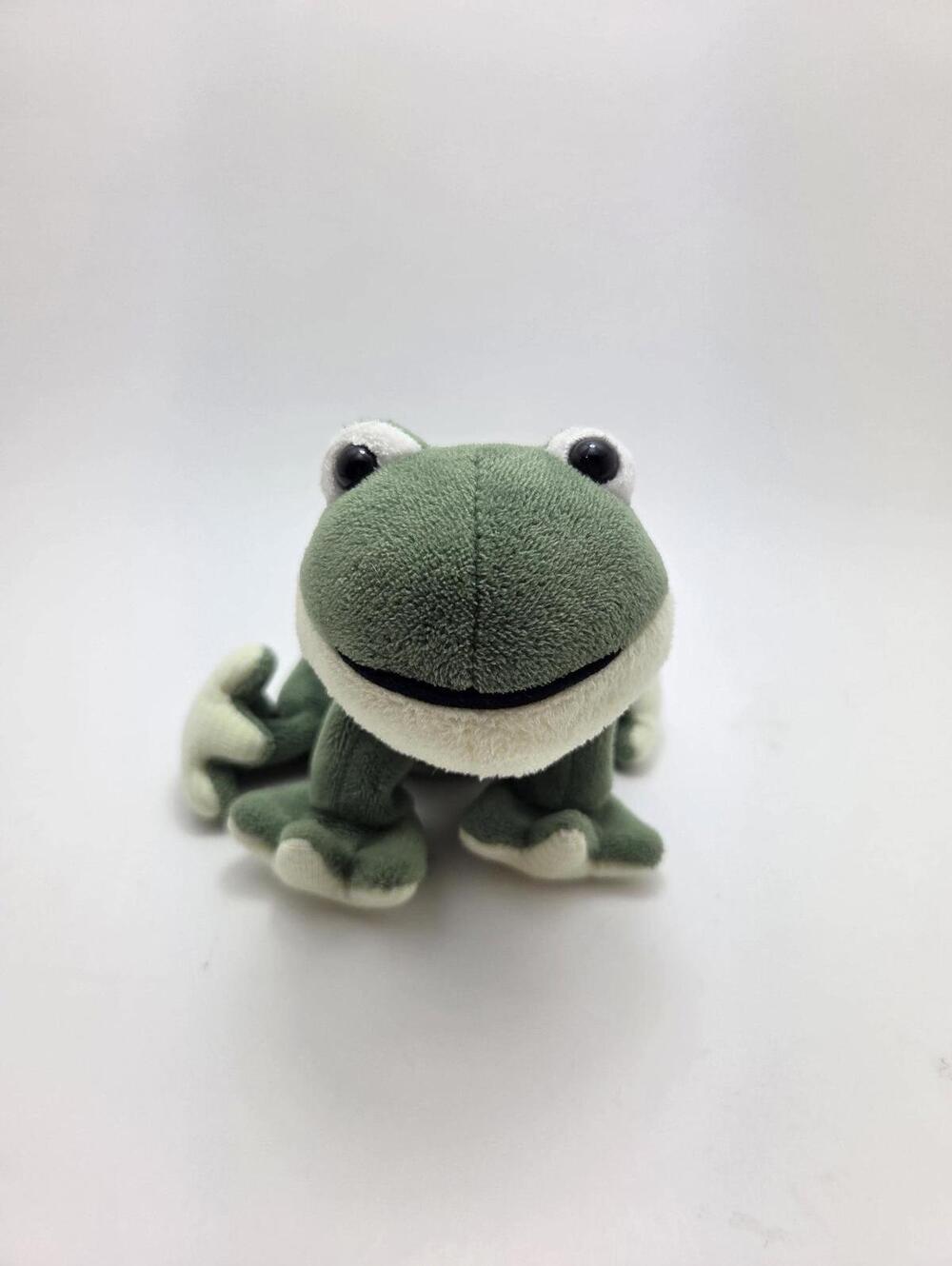 Steiff Frog Bean Bag Plush, Frog Stuffed Animal, Vintage Collectible (5 inch)